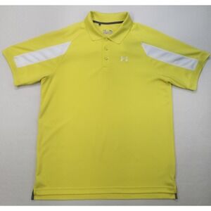 Under Armour Polo Shirt Mens XL Bright Bright Bright‎ Yellow Heatgear